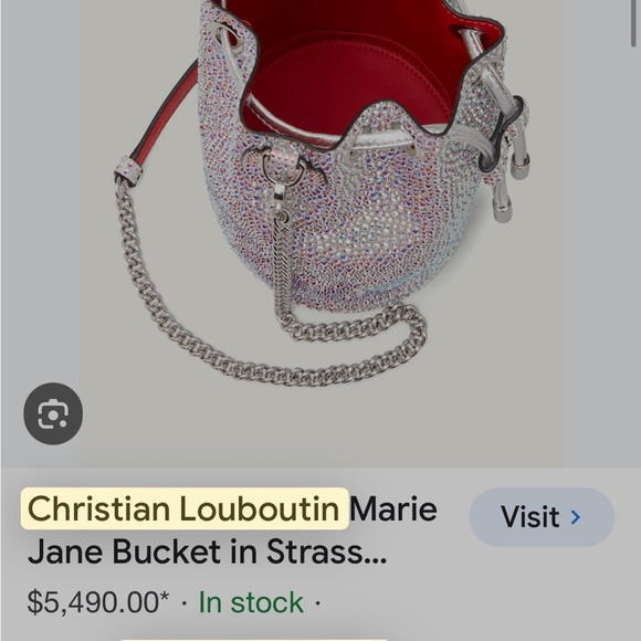 Christian Louboutin Silver Crystal Marie Jane - Picture 6 of 6